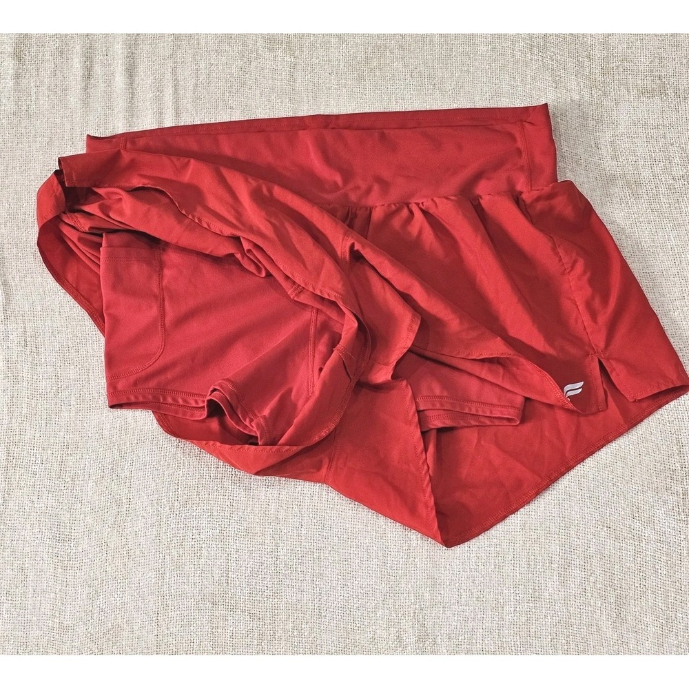 Fabletics Lot of 2 High Waisted Lined Running Shorts Red/Blue Athletic Gym L/XL - Picture 4 of 12